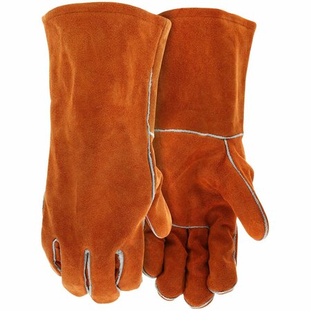 MCR SAFETY Gloves, Brown Leather Welder No Logo No tag, 12PK 4300N